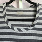 Converse Gray Striped Long Sleeve Top Blouse Sweater XS Extra Small