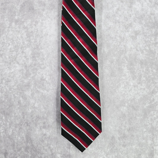 Alfani Black Red Stripe Men's Neck Tie 100% Silk NWOT