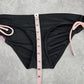 Xhilaration Black Pink Floral Tie Bikini Bottom Swimwear Medium