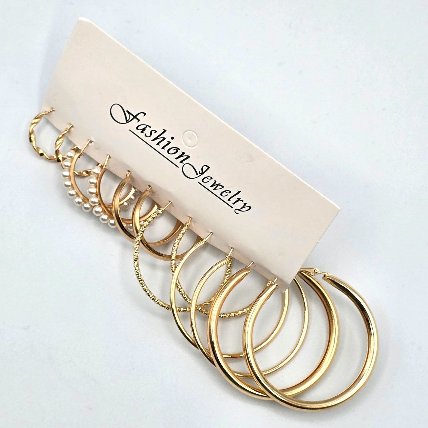 Gold Hoop Dangle Stud Earring Set of 6 Fashion Jewelry NWT #E202