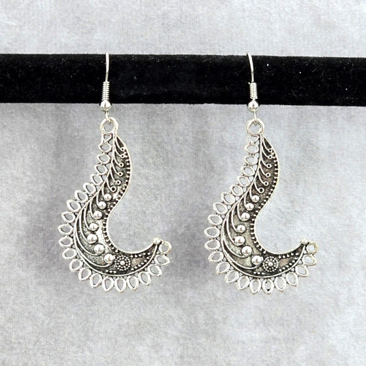 Zara Silver Drop Hook Dangle Floral Leaf Earring Fashion Jewelry JB2-81