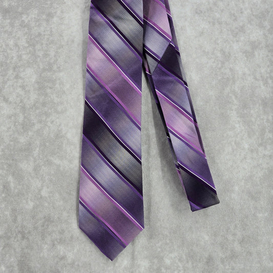 ck Calvin Klein Purple Stripe 100% Silk Men's Neck Tie NWOT