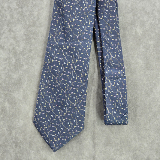 Joe Smith New York Blue Gray Floral 100% Silk Men's Neck Tie NWOT