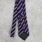 Sean John Black Purple Stripe Tall 100% Silk Extra Long Mens Neck Tie NWOT