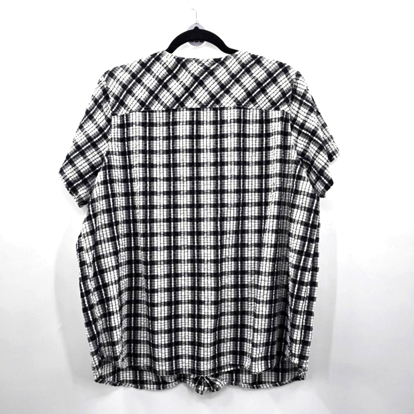 Only Necessities Black White Gingham Top Blouse Shirt Plus 20WP