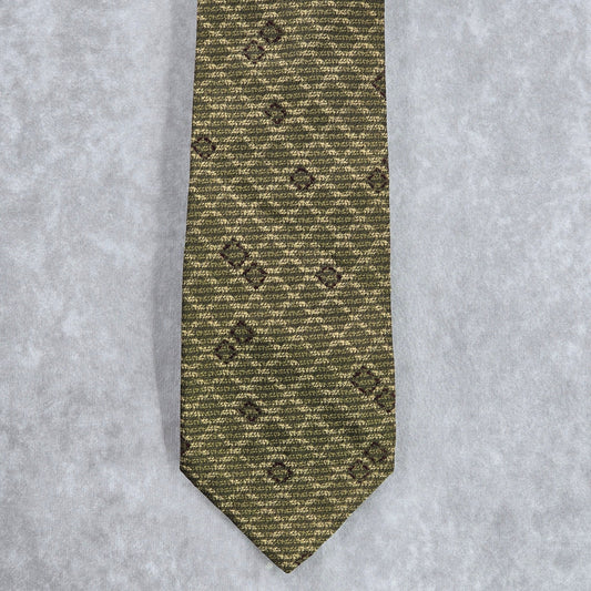 Joseph Abboud Brown Gold Plaid Geometric Stripe Italy Men's Neck Tie NWOT