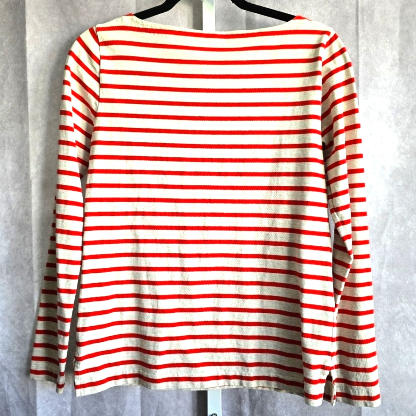 J. Crew Red Striped Long Sleeve Top Blouse XS