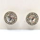 Zara Silver Circle Stud Earrings Rhinestone Fashion Jewelry E58