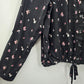 No Boundaries Black Floral Long Sleeve Blouse Top Shirt Plus XXL