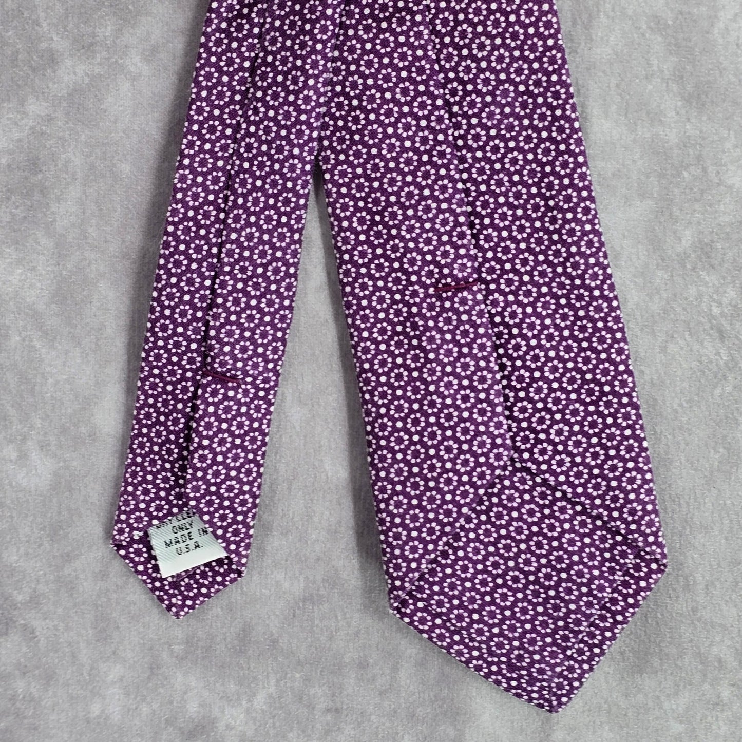 Brooklyn Tie Company Purple Floral Dot Geometric 100% Cotton Men Neck Tie NWOT