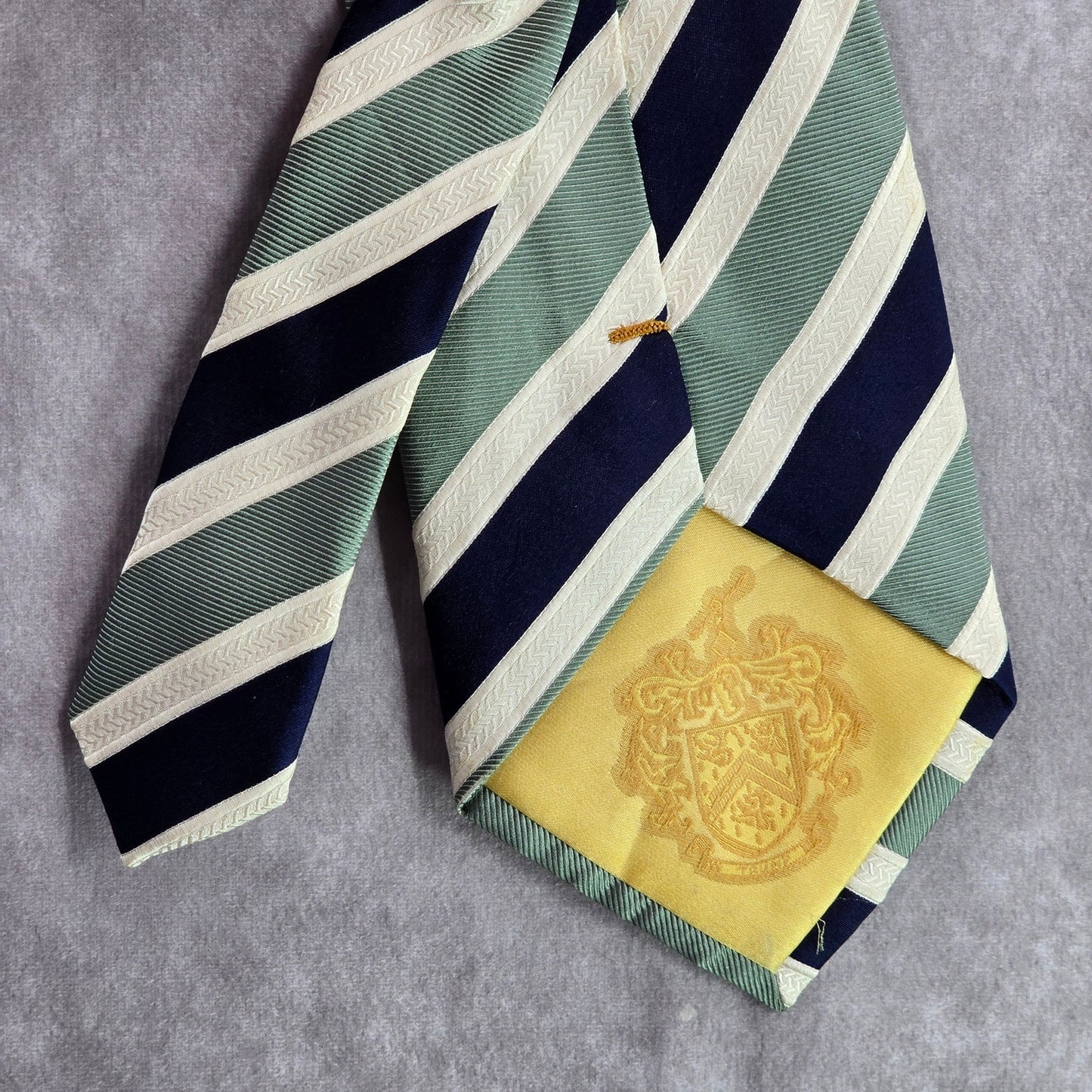 Donald J. Trump President Green Blue Stripe Repp 100% Silk Men's Neck Tie NWOT