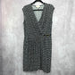 Michael by Michael Kors Black White Print Wrap Dress Size Large