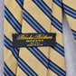 Brooke Brothers Makers Stripe Gold Blue Repp Executive Silk Neck Tie Men's