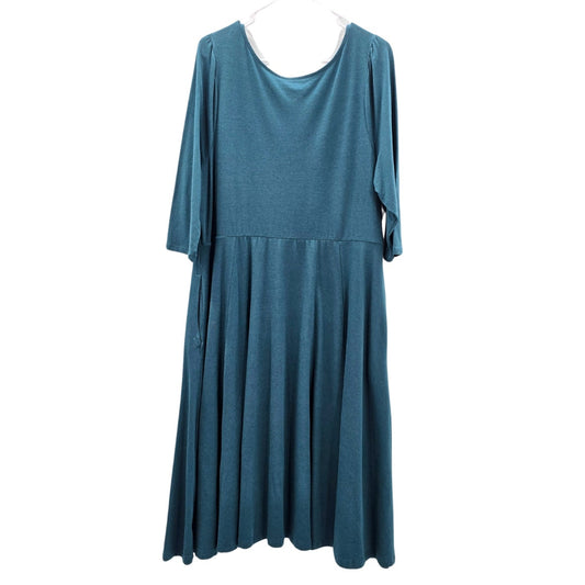 Ava & Viv Green Knee Length Pockets Dress Plus 1XL