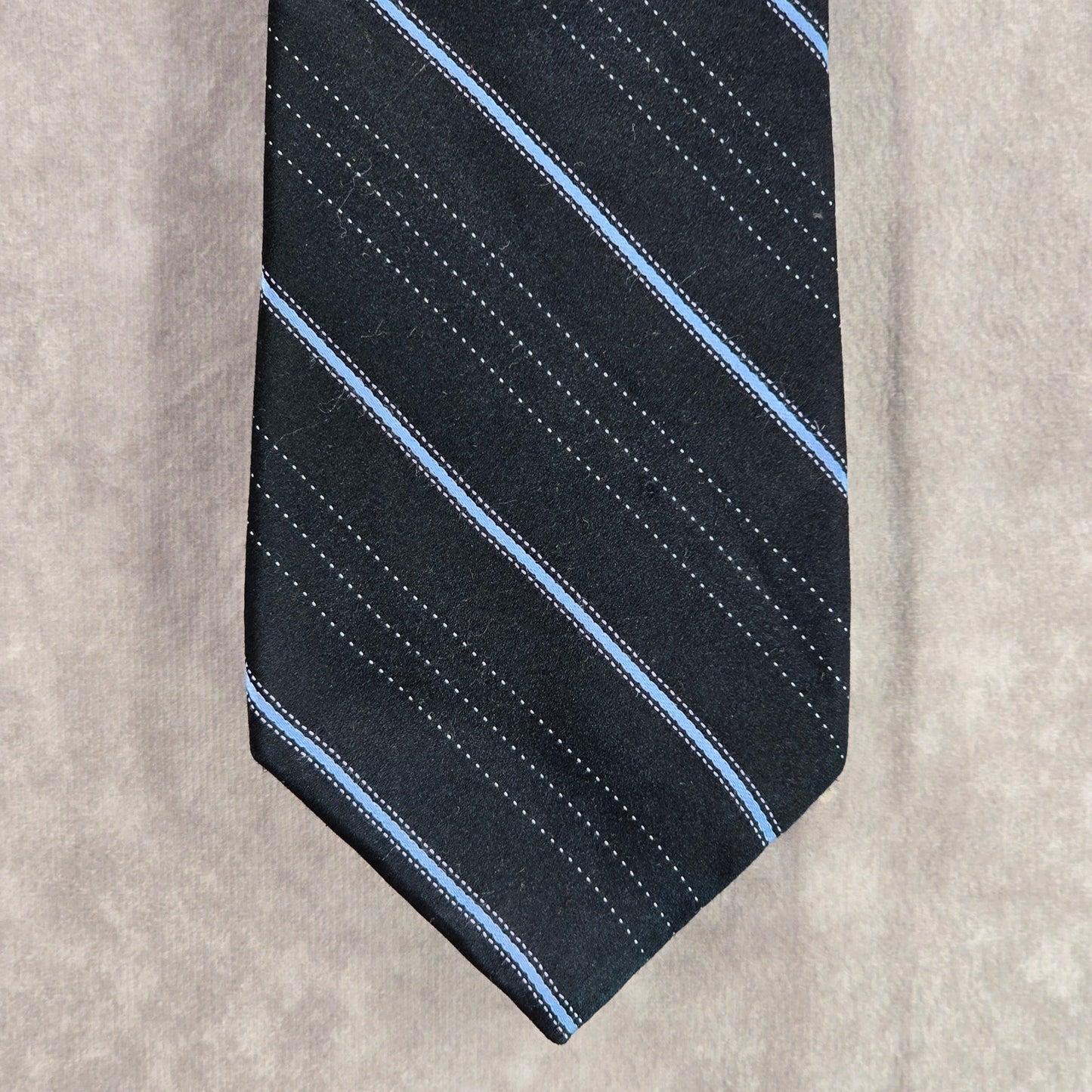 DKNY Navy Blue Striped 100% Silk Men's Neck Tie NWOT