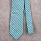 Saddlebred Blue Stripe Repp Geometric 100% Silk Men's Neck Tie