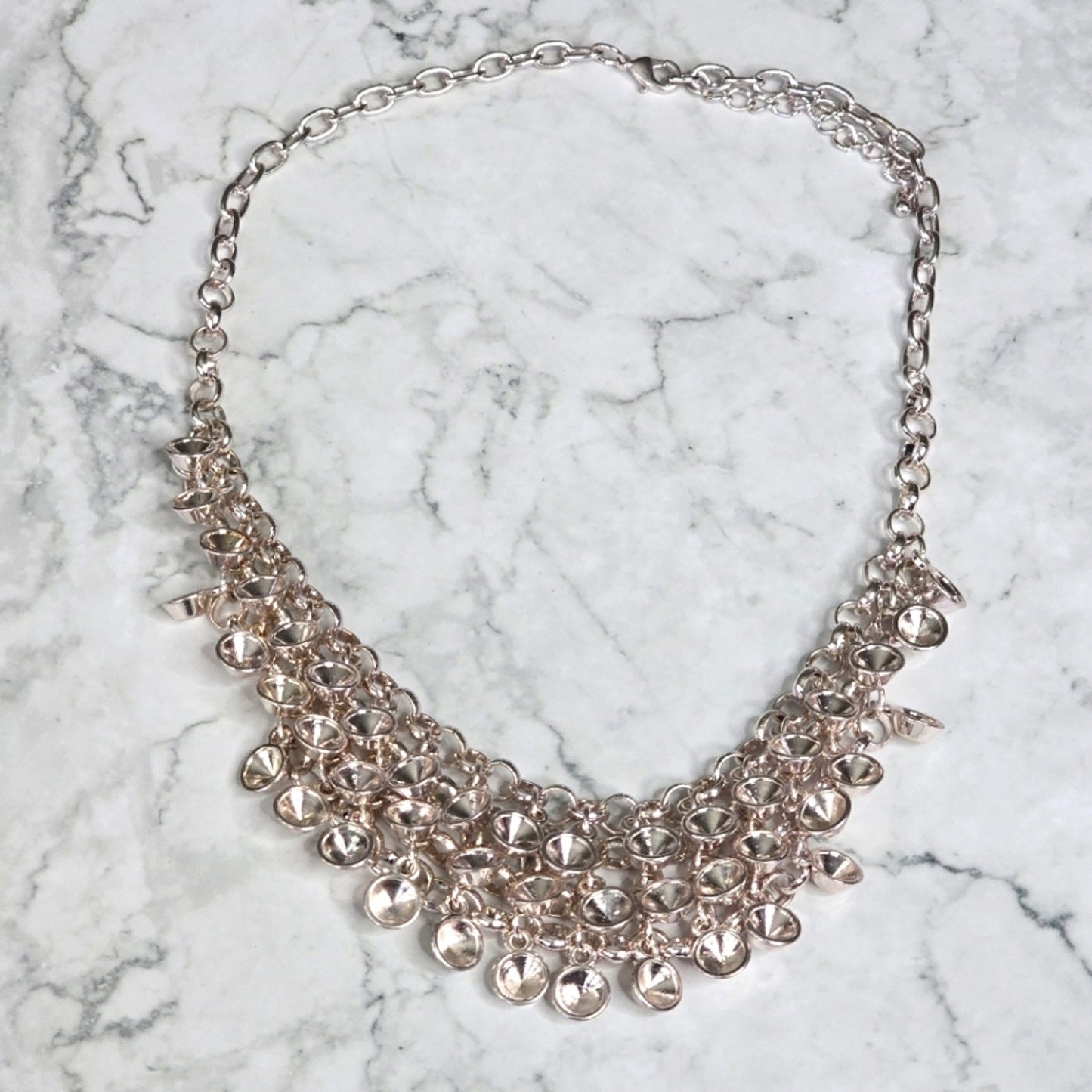 Zara Silver Chain Link Statement Necklace