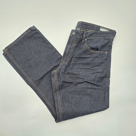 Buffalo David Bitton Straight Dark Blue Denim Jeans Pants Bottoms Men's 34