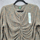 Wild Fable Brown Knit Crop Drawstring Split Longsleeve Cozy Top NWT Extra Large