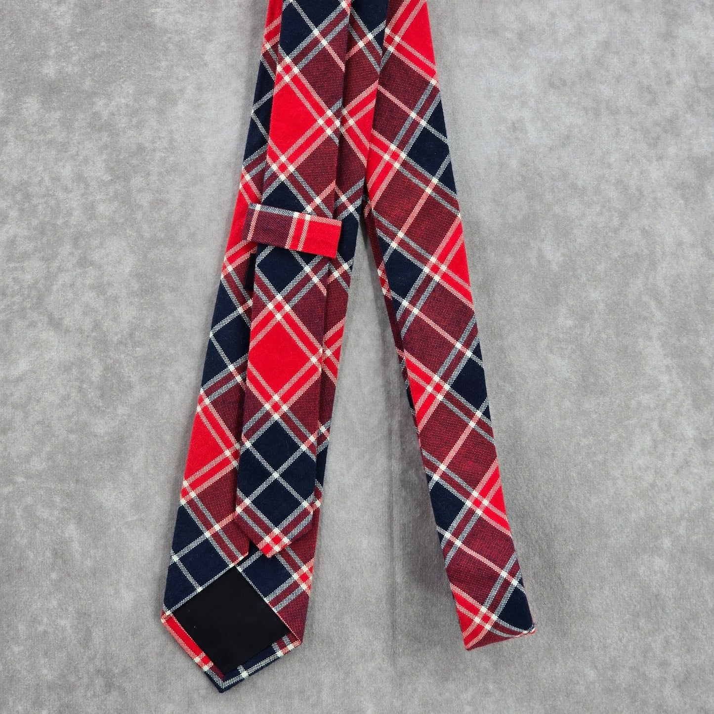 J. Crew Red Blue White Plaid 100% Cotton Men's Neck Tie NWOT