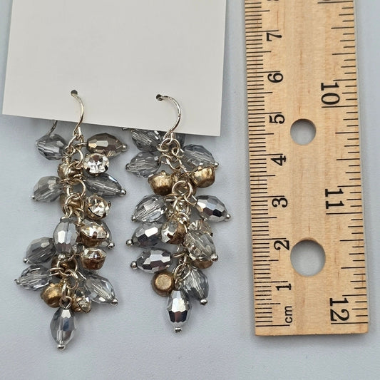 Zara Silver Bead Long Dangle Hook Earrings Fashion Jewelry E69