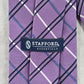 Stafford Essentials Purple Plaid Tartan 100% Polyester Men's Neck Tie NWOT