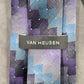 Van Heusen Purple Gray Blue Stair Geometric 100% Polyester Men's Neck Tie NWOT