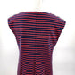 Michael Kors Blue Stripe Knee Length Zip Up Sleeveless Dress Large