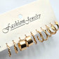 Gold Hoop Dangle Stud Earring Set of 5 Fashion Jewelry NWT #E200