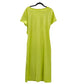 Mango Green MNG Midi Short Sleeve Cutout Dress Size 14