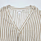 Urban Romantics Yellow Striped Cropped L Wrapped Blouse Top Shirt Large