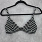 Shein Black White Stripe Triangle Adjustable Hook Bikini Top Swimwear Medium