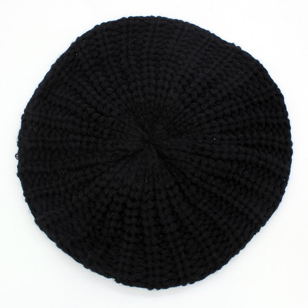 KNITTED CABLE KNIT FASHION BERET