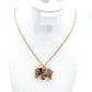 Elephant Rose Gold Long Chain Lobster Clasp Pendant Fashion Jewelry Necklace