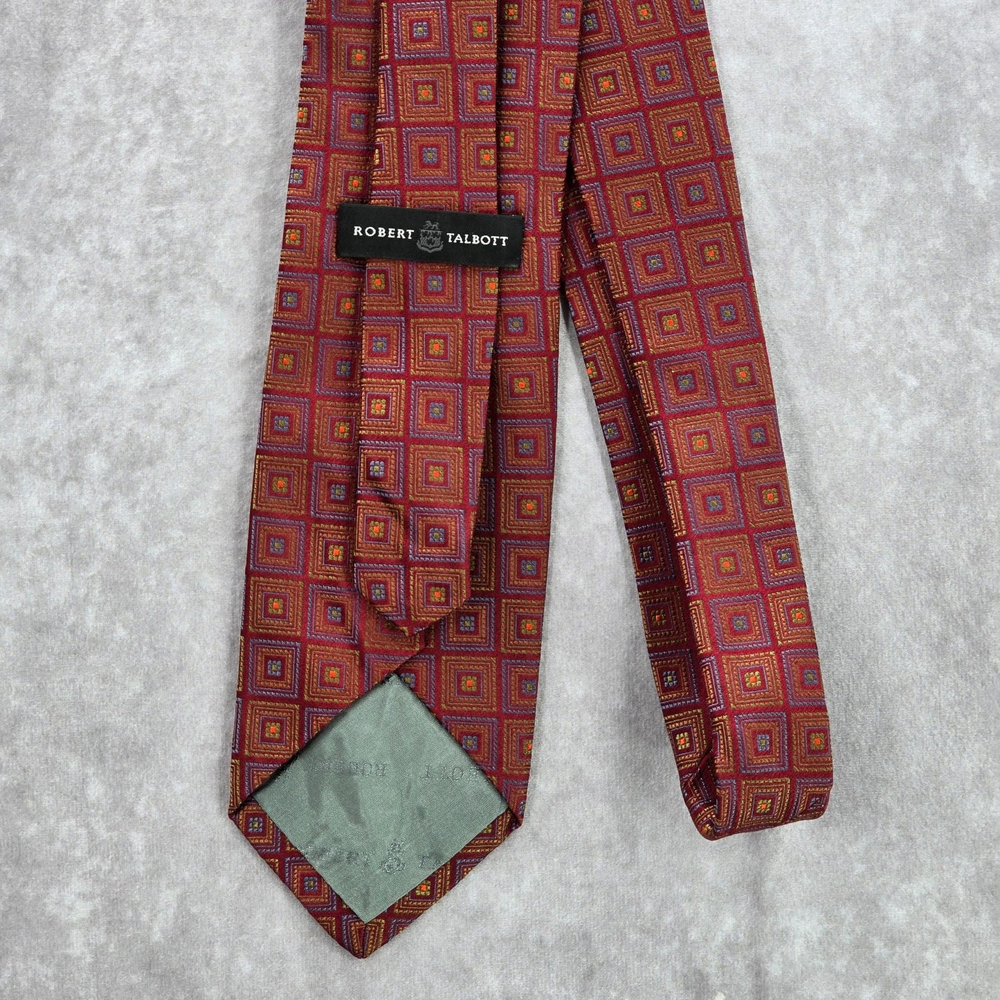 Robert Talbott Red Geometric Hand Sewn Silk Men's Neck Tie NWOT