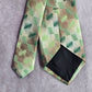 Van Heusen Green Brown Geometric Checkered 100% Silk Men's Neck Tie NWOT