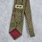 Joseph Abboud Brown Gold Plaid Geometric Stripe Italy Men's Neck Tie NWOT