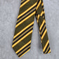 XMI Platinum Brown Orange Stripe Repp Silk Men's Neck Tie NWOT