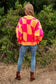 Multi Geo Checker Pullover Knit Sweater Top