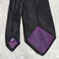 Zara Solid Black Purple Classic 100% Silk Made by Hand Men's Neck Tie NWOT