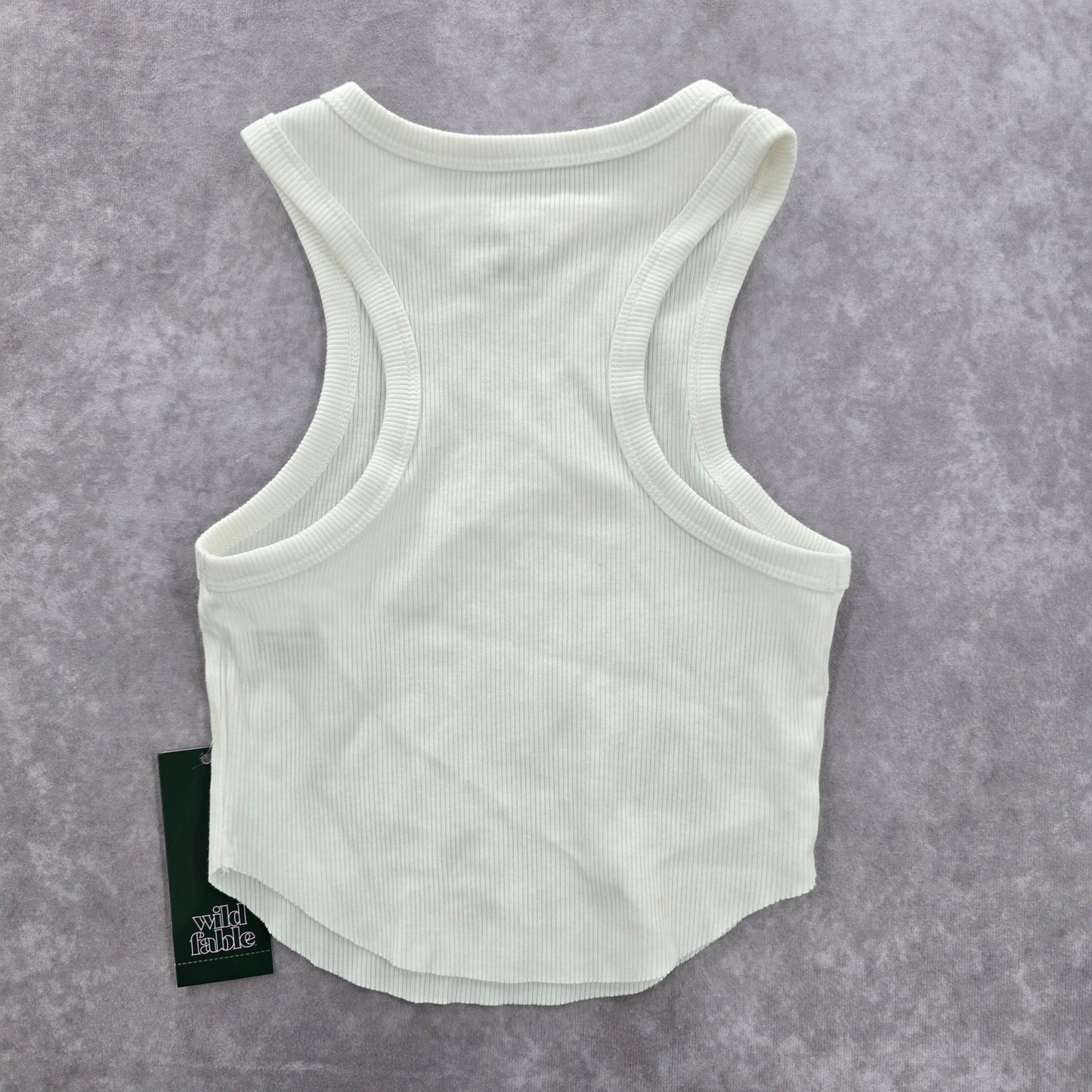 Wild Fable White Ribbed Sleeveless Tank Top XXS