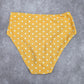 Shein Yellow Polka Dot High Waist Bikini Bottom Swimwear Medium