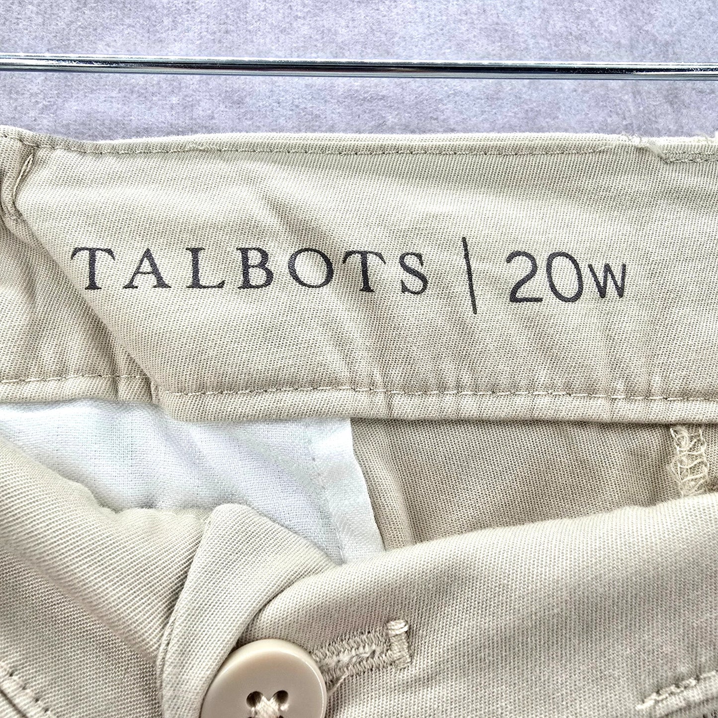 Talbots Tan Cotton Button Shorts Bottoms Pants Plus 20W