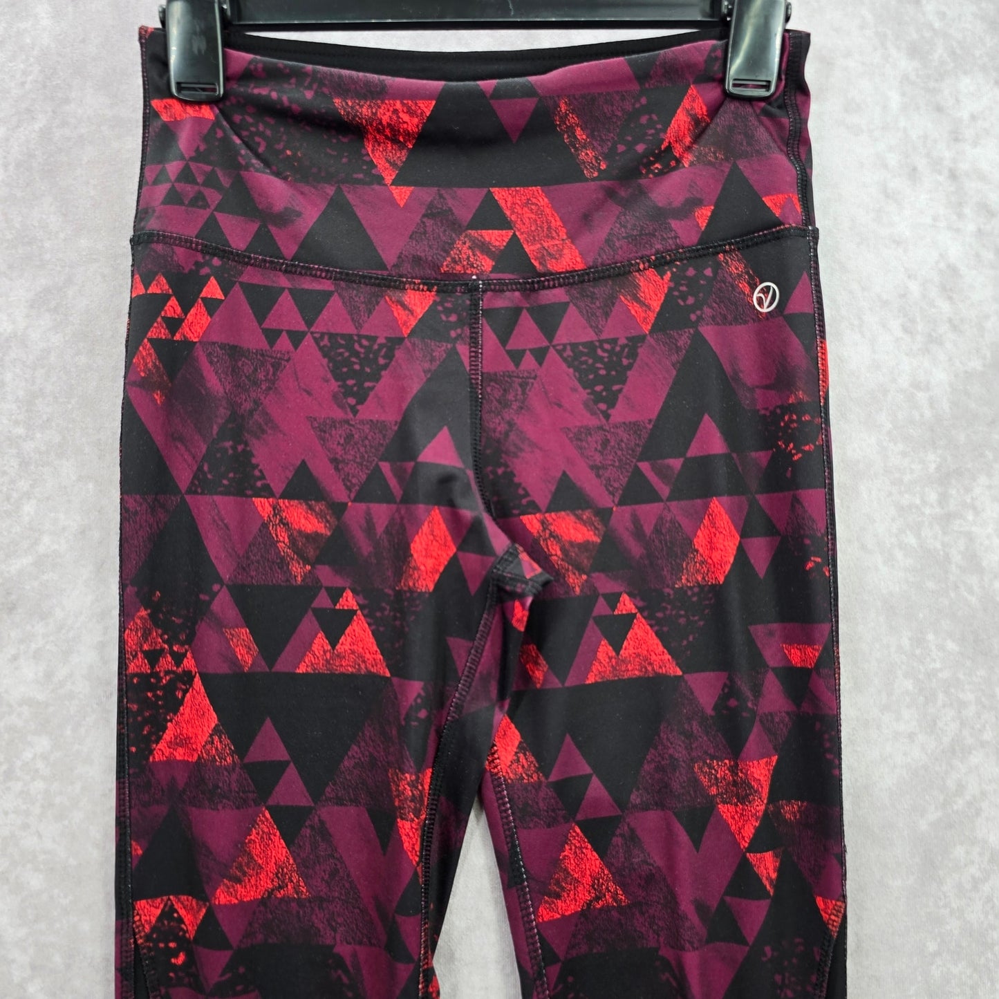 Vogo Athletica Purple Black Geometric Long Active Legging Pants Bottoms Small