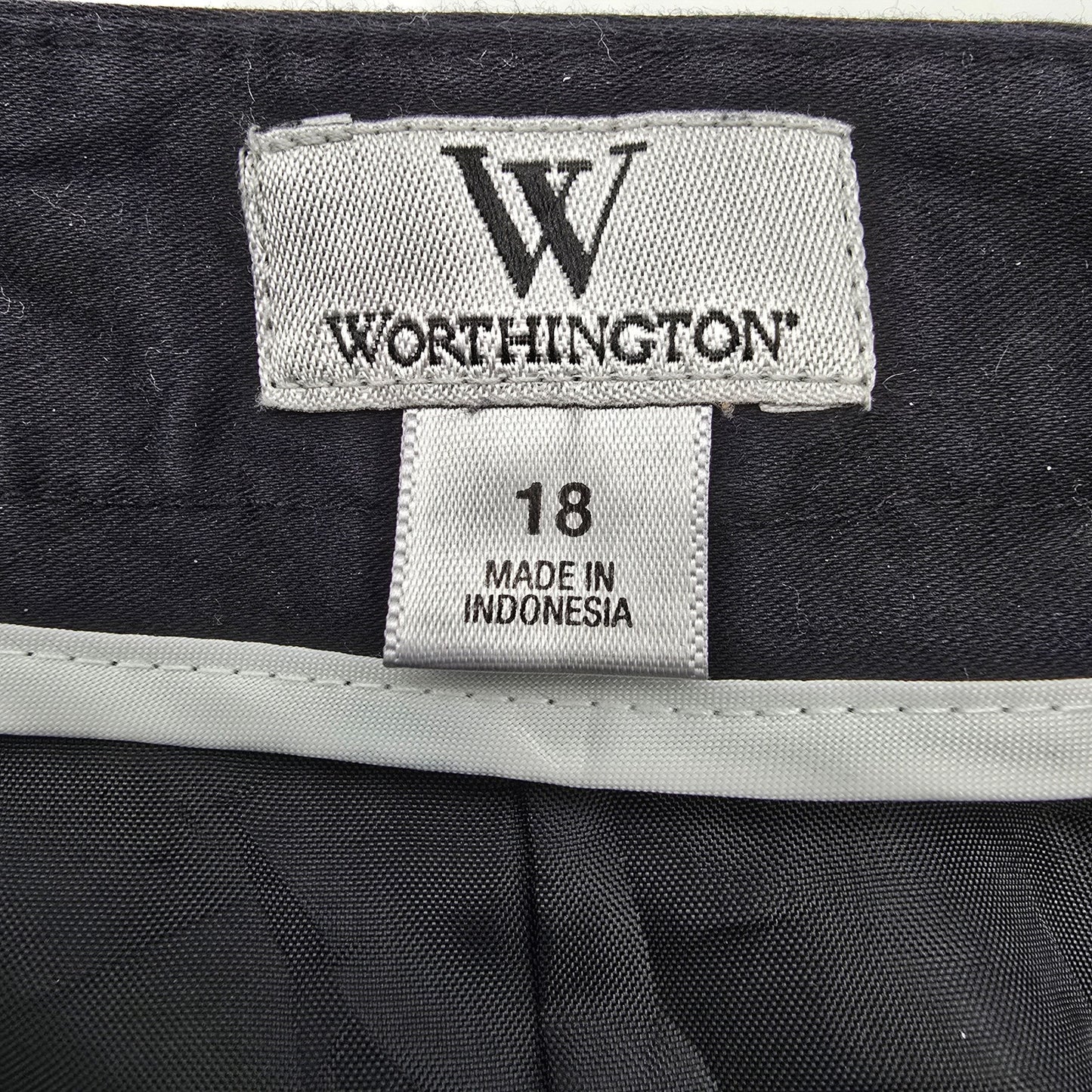 Worthington Black Yellow Stripe Zip Short Skirt Plus 18