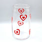 Hearts Red 16oz Beer Can Glass Cup NWT