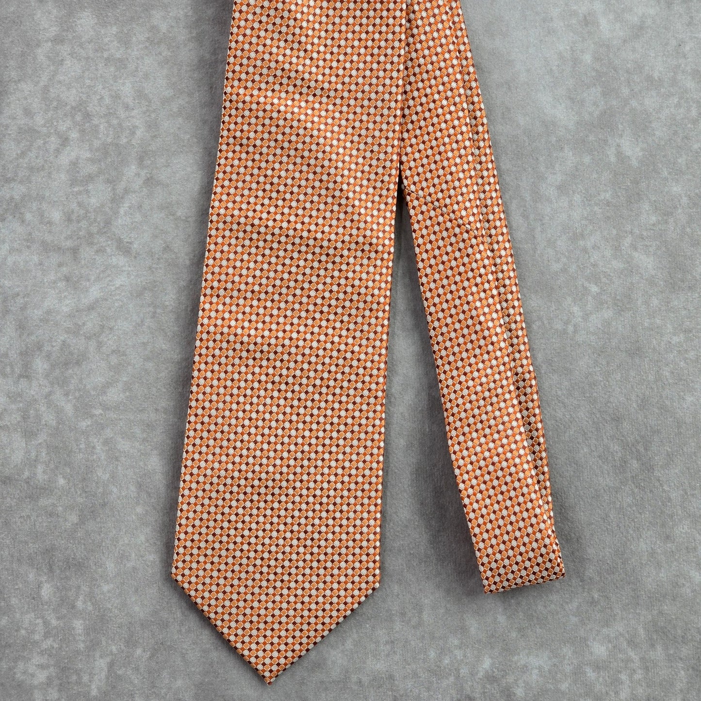 Van Heusen Orange Silver Geometric 100% Polyester Neck Tie NWOT