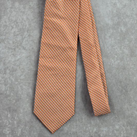 Van Heusen Orange Silver Geometric 100% Polyester Neck Tie NWOT