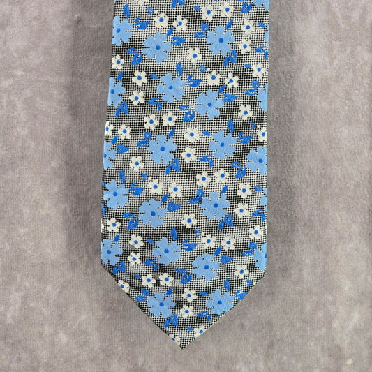 Nautica Blue Gray White Floral 100% Polyester Men's Neck Tie NWOT