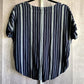 Universal Thread Blue Stripes Tie Front Button Down Top Blouse Size XS